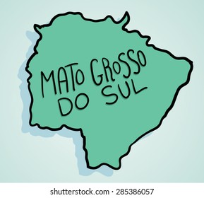 Map drawing of Brazilian state Mato Grosso do Sul