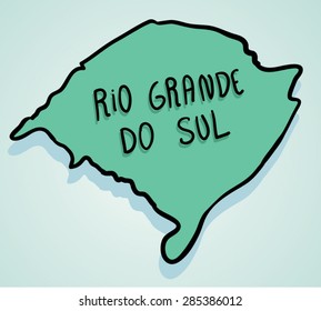 Map drawing of Brazilian state Rio Grande do Sul