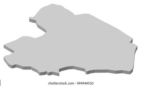 Map - Drenthe (Netherlands) - 3D-Illustration