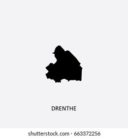 Map of Drenthe - Netherlands Vector Illustration