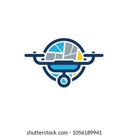 Map Drone Logo Icon Design
