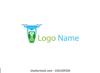 Map Drone Logo icon Design. Isolated on white background.