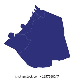 map of Dubai is a emirate of United Arab Emirates, with borders