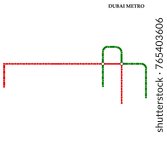 Map of Dubai metro, Subway, Template of city transportation scheme for underground road. Vector illustration