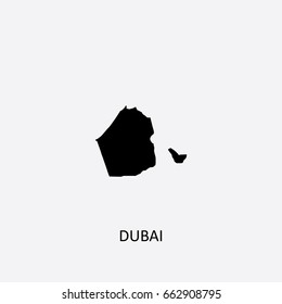 Map of Dubai - United Arab Emirates Vector Illustration