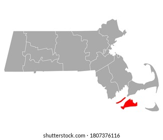 Map of Dukes in Massachusetts on white