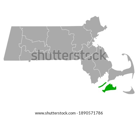 Map of Dukes in Massachusetts on white