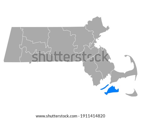 Map of Dukes in Massachusetts on white