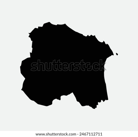 Map of Dun Laoghaire–Rathdown - Ireland outline silhouette graphic element Illustration template design
