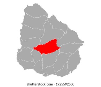 Map of Durazno in Uruguay on white