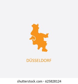 Map of Dusseldorf - Germany Vector Illustration

