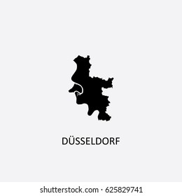 Map of Dusseldorf - Germany Vector Illustration

