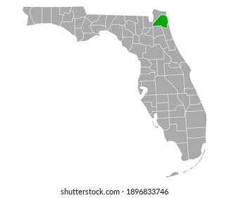 Map of Duval in Florida on white