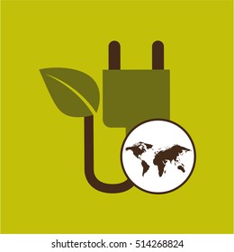 map earth environment ecological green energy vector illustration eps 10