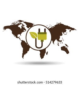 map earth environment ecological green energy vector illustration eps 10