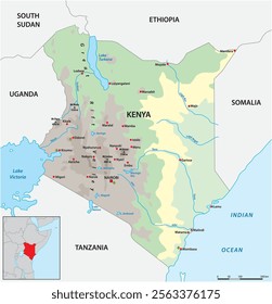 map of the East African state of Kenya