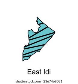 Map of East Idi City. vector map Province of Aceh design template with outline graphic sketch style isolated on white background