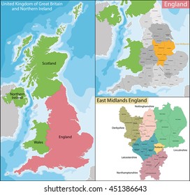 Map Of East Midlands England