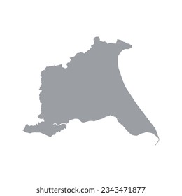 The map of the East Riding of Yorkshire county isolated on white background. Vector illustration