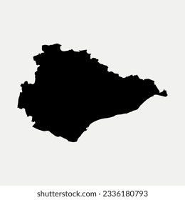 Map of East Sussex - England - United Kingdom region outline silhouette graphic element Illustration template design
