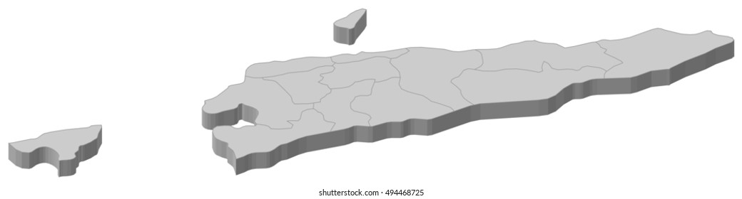 Map - East Timor - 3D-Illustration