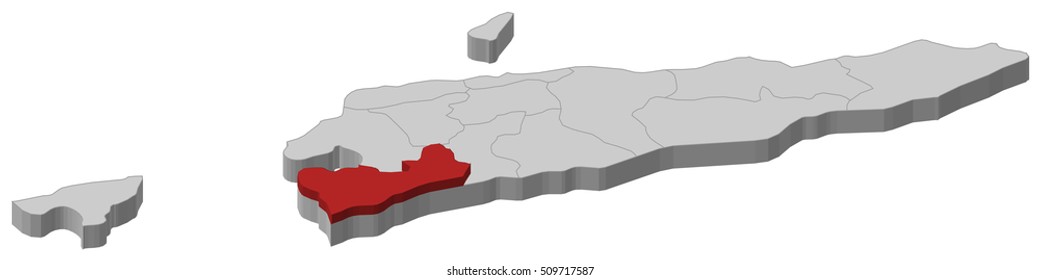 Map - East Timor, Cova Lima - 3D-Illustration