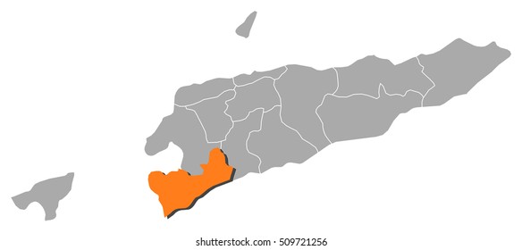 Map - East Timor, Cova Lima