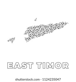 map of east timor filled with soccer balls