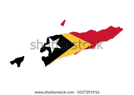 map of east timor with flag,vector illustration