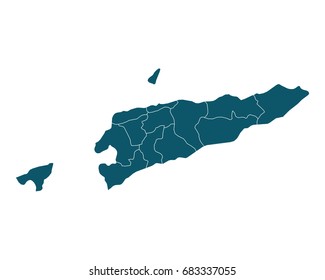 Map of East Timor - High detailed on white background. Abstract design vector illustration eps 10.