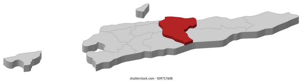 Map - East Timor, Manatuto - 3D-Illustration