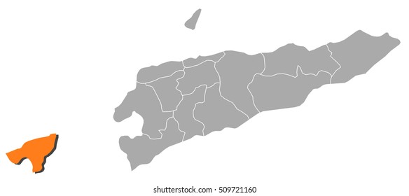Map - East Timor, Oecusse