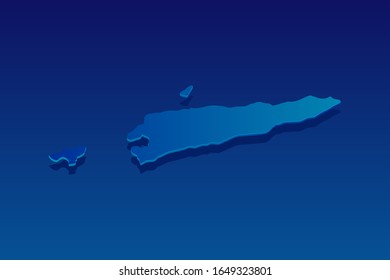 map of East Timor on blue background. Vector modern isometric concept greeting Card illustration eps 10.