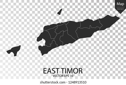 Map of East Timor , vector illustration eps 10 on transparent background.