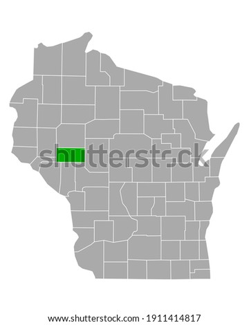 Map of Eau Claire in Wisconsin on white