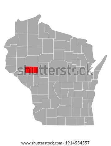 Map of Eau Claire in Wisconsin on white