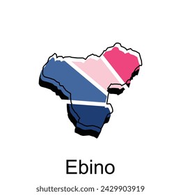 Map Of Ebino, City Map Illustration with Outline Design Template
