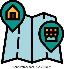 Map - Ecommerce icon set. High quality filled outline vector illustration for website and mobile application.