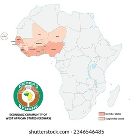 Map of the Economic Community of West African States (ECOWAS)