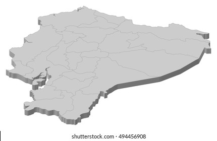 Map - Ecuador - 3D-Illustration