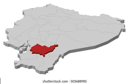 Map - Ecuador, Azuay - 3D-Illustration