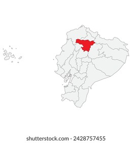 Map of Ecuador with capital city Quito