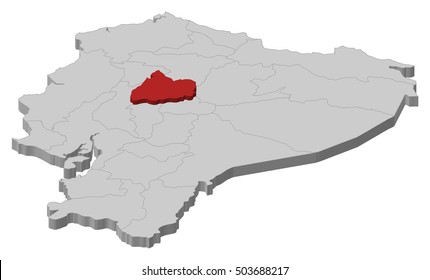 Map - Ecuador, Cotopaxi - 3D-Illustration