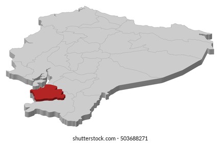 Map - Ecuador, El Oro - 3D-Illustration