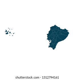 Map of Ecuador - High detailed on white background. Abstract design vector illustration eps 10.