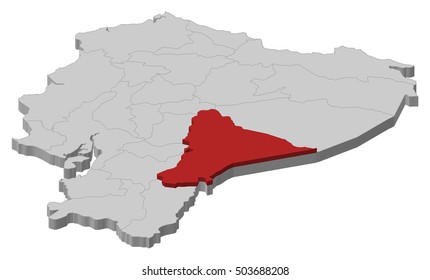 Map - Ecuador, Morona-Santiago - 3D-Illustration