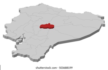 Map - Ecuador, Napo - 3D-Illustration