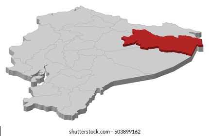Map - Ecuador, Orellana - 3D-Illustration
