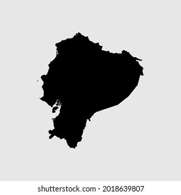 Mapa de ilustraciones vectoriales de silueta de esquema ecuatoriano
