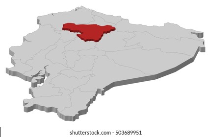 Map - Ecuador, Pichincha - 3D-Illustration